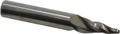 Accupro - 10° Taper Angle per Side, 1/8" Small End Diam, 3/4" LOC, Solid Carbide 3 Flute Tapered Ball End Mill - 2-3/4" OAL, 7/16" Shank Diam - USA Tool & Supply