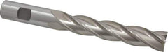 Interstate - 3/4", 4" LOC, 3/4" Shank Diam, 6-1/4" OAL, 4 Flute, High Speed Steel Square End Mill - Single End, Uncoated, Spiral Flute, 30° Helix, Right Hand Cut, Right Hand Flute - USA Tool & Supply