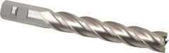 Interstate - 7/8", 5" LOC, 7/8" Shank Diam, 7-1/4" OAL, 4 Flute, High Speed Steel Square End Mill - Single End, Uncoated, Spiral Flute, 30° Helix, Right Hand Cut, Right Hand Flute - USA Tool & Supply