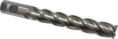 Interstate - 1", 6" LOC, 1" Shank Diam, 8-1/2" OAL, 4 Flute, High Speed Steel Square End Mill - Single End, Uncoated, Spiral Flute, 30° Helix, Right Hand Cut, Right Hand Flute - USA Tool & Supply