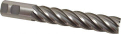 Interstate - 1-1/4", 6" LOC, 1-1/4" Shank Diam, 8-1/2" OAL, 6 Flute, High Speed Steel Square End Mill - Single End, Uncoated, Spiral Flute, 30° Helix, Right Hand Cut, Right Hand Flute - USA Tool & Supply