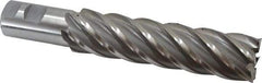 Interstate - 1-1/2", 6" LOC, 1-1/4" Shank Diam, 8-1/2" OAL, 6 Flute, High Speed Steel Square End Mill - Single End, Uncoated, Spiral Flute, 30° Helix, Right Hand Cut, Right Hand Flute - USA Tool & Supply