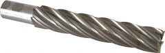 Interstate - 1-1/2", 8" LOC, 1-1/4" Shank Diam, 10-9/16" OAL, 6 Flute, High Speed Steel Square End Mill - Single End, Uncoated, Spiral Flute, 30° Helix, Right Hand Cut, Right Hand Flute - USA Tool & Supply