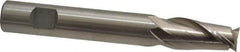 Interstate - 3/4", 1-5/8" LOC, 3/4" Shank Diam, 5-3/8" OAL, 2 Flute, High Speed Steel Square End Mill - Single End, Uncoated, Spiral Flute, 30° Helix, Centercutting, Right Hand Cut, Right Hand Flute - USA Tool & Supply