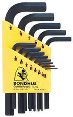 Bondhus - 13 Piece L-Key Hex Key Set - Hex Range 0.05 to 3/8" - USA Tool & Supply