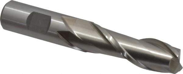 Interstate - 3/4", 2-1/4" LOC, 3/4" Shank Diam, 4-1/2" OAL, 2 Flute, High Speed Steel Square End Mill - Single End, Uncoated, Spiral Flute, 30° Helix, Centercutting, Right Hand Cut, Right Hand Flute - USA Tool & Supply
