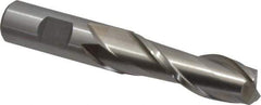 Interstate - 3/4", 2-1/4" LOC, 3/4" Shank Diam, 4-1/2" OAL, 2 Flute, High Speed Steel Square End Mill - Single End, Uncoated, Spiral Flute, 30° Helix, Centercutting, Right Hand Cut, Right Hand Flute - USA Tool & Supply