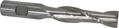 Interstate - 3/4", 3" LOC, 3/4" Shank Diam, 5-1/4" OAL, 2 Flute, High Speed Steel Square End Mill - Single End, Uncoated, Spiral Flute, 30° Helix, Centercutting, Right Hand Cut, Right Hand Flute - USA Tool & Supply