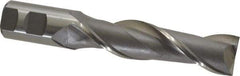 Interstate - 1-1/4", 4-3/4" LOC, 1-1/4" Shank Diam, 7-1/4" OAL, 2 Flute, High Speed Steel Square End Mill - Single End, Uncoated, Spiral Flute, 30° Helix, Centercutting, Right Hand Cut, Right Hand Flute - USA Tool & Supply