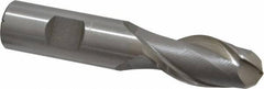 Interstate - 3/4" Diam, 1-5/8" LOC, 2 Flute High Speed Steel Ball End Mill - Uncoated, Single End, 3-7/8" OAL, 3/4" Shank Diam, Spiral Flute - USA Tool & Supply