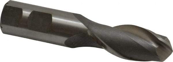 Interstate - 7/8" Diam, 2" LOC, 2 Flute High Speed Steel Ball End Mill - Uncoated, Single End, 4-1/4" OAL, 7/8" Shank Diam, Spiral Flute - USA Tool & Supply