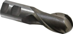 Interstate - 1-3/8" Diam, 2-1/2" LOC, 2 Flute High Speed Steel Ball End Mill - Uncoated, Single End, 5" OAL, 1-1/4" Shank Diam, Spiral Flute - USA Tool & Supply