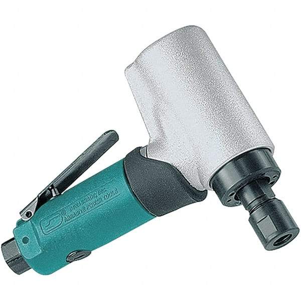 Dynabrade - 1/4" Collet, Angle Handle, Air Angle Die Grinder - 18,000 RPM, Front Exhaust, 27.99 CFM, 0.5 hp, 90 psi, 1/4 NPT Inlet - USA Tool & Supply