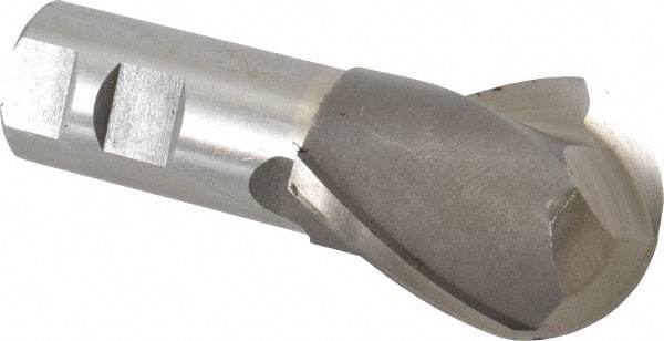 Interstate - 2" Diam, 2-1/2" LOC, 2 Flute High Speed Steel Ball End Mill - Uncoated, Single End, 5" OAL, 1-1/4" Shank Diam, Spiral Flute - USA Tool & Supply