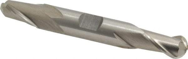 Interstate - 1/2" Diam, 13/16" LOC, 2 Flute High Speed Steel Ball End Mill - Uncoated, Double End, 3-3/4" OAL, 1/2" Shank Diam, Spiral Flute - USA Tool & Supply