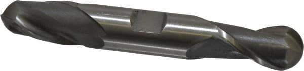 Interstate - 3/4" Diam, 1-5/16" LOC, 2 Flute High Speed Steel Ball End Mill - Uncoated, Double End, 5" OAL, 3/4" Shank Diam, Spiral Flute - USA Tool & Supply