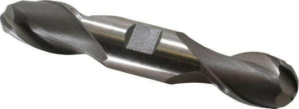 Interstate - 1" Diam, 1-5/8" LOC, 2 Flute High Speed Steel Ball End Mill - Uncoated, Double End, 5-7/8" OAL, 1" Shank Diam, Spiral Flute - USA Tool & Supply