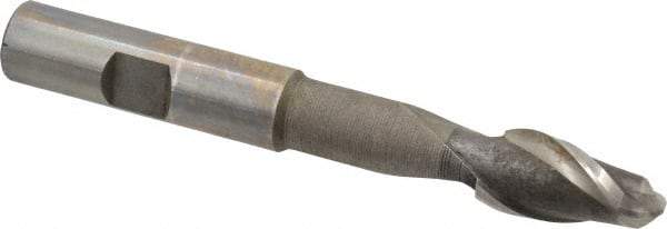 Interstate - 1/2" Diam, 1" LOC, 2 Flute High Speed Steel Ball End Mill - Uncoated, Single End, 4" OAL, 1/2" Shank Diam, Spiral Flute - USA Tool & Supply