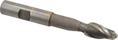 Interstate - 1/2" Diam, 1" LOC, 2 Flute High Speed Steel Ball End Mill - Uncoated, Single End, 4" OAL, 1/2" Shank Diam, Spiral Flute - USA Tool & Supply