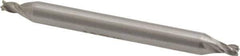 Interstate - 3/32", 5/32" LOC, 3/16" Shank Diam, 2" OAL, 4 Flute, High Speed Steel Square End Mill - Double End, Uncoated, Spiral Flute, Centercutting, Right Hand Cut, Right Hand Flute - USA Tool & Supply