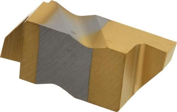 Kennametal - 4125NG Grade KC730, 3.18mm Cutting Width Carbide Grooving Insert - 3.81mm Max Depth of Cut, Right Hand, 0.19mm Corner Radius, TiN Finish - USA Tool & Supply
