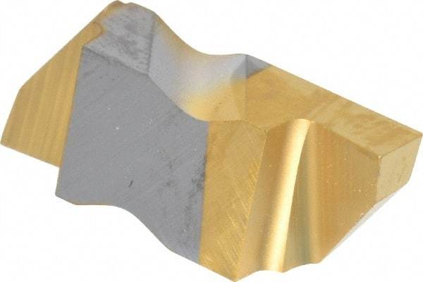 Kennametal - 3125NF Grade KC730, 3.18mm Cutting Width Carbide Grooving Insert - 3.81mm Max Depth of Cut, Right Hand, 0.19mm Corner Radius, TiN Finish - USA Tool & Supply