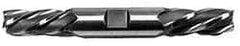 Hertel - 9/16", 1-3/8" LOC, 5/8" Shank Diam, 5" OAL, 4 Flute, Cobalt Square End Mill - Double End, Uncoated, Left Hand Cut, Left Hand Flute - USA Tool & Supply