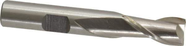 Interstate - 10mm, 13/16" LOC, 3/8" Shank Diam, 2-1/2" OAL, 2 Flute, Cobalt Square End Mill - Single End, Uncoated, Spiral Flute, Centercutting, Right Hand Cut, Right Hand Flute - USA Tool & Supply