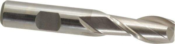 Interstate - 13mm, 1-1/8" LOC, 1/2" Shank Diam, 3-1/8" OAL, 2 Flute, Cobalt Square End Mill - Single End, Uncoated, Spiral Flute, Centercutting, Right Hand Cut, Right Hand Flute - USA Tool & Supply