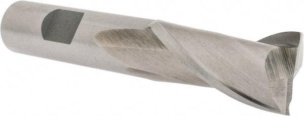 Interstate - 20mm, 1-1/2" LOC, 5/8" Shank Diam, 3-3/4" OAL, 2 Flute, Cobalt Square End Mill - Single End, Uncoated, Spiral Flute, Centercutting, Right Hand Cut, Right Hand Flute - USA Tool & Supply