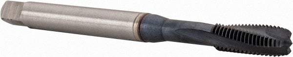 Emuge - 1/4-28 UNF 3 Flute 3B Modified Bottoming Spiral Flute Tap - High Speed Steel, TiCN Finish, Right Hand Flute, Right Hand Thread - USA Tool & Supply