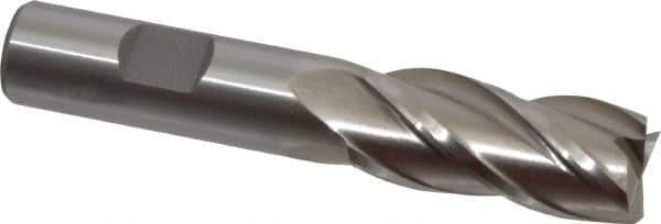 Interstate - 18mm, 1-5/8" LOC, 5/8" Shank Diam, 3-3/4" OAL, 4 Flute, Cobalt Square End Mill - Single End, Uncoated, Spiral Flute, 30° Helix, Centercutting, Right Hand Cut, Right Hand Flute - USA Tool & Supply