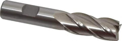 Interstate - 18mm, 1-5/8" LOC, 5/8" Shank Diam, 3-3/4" OAL, 4 Flute, Cobalt Square End Mill - Single End, Uncoated, Spiral Flute, 30° Helix, Centercutting, Right Hand Cut, Right Hand Flute - USA Tool & Supply