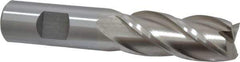 Interstate - 20mm, 1-7/8" LOC, 3/4" Shank Diam, 4-1/8" OAL, 4 Flute, Cobalt Square End Mill - Single End, Uncoated, Spiral Flute, 30° Helix, Centercutting, Right Hand Cut, Right Hand Flute - USA Tool & Supply