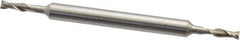 Interstate - 3/32", 9/32" LOC, 3/16" Shank Diam, 2-5/8" OAL, 2 Flute, High Speed Steel Square End Mill - Double End, Uncoated, Spiral Flute, 30° Helix, Centercutting, Right Hand Cut, Right Hand Flute - USA Tool & Supply