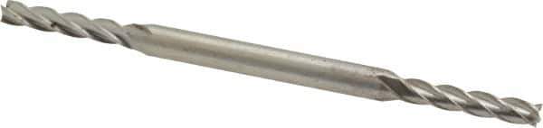 Interstate - 9/64", 3/4" LOC, 3/16" Shank Diam, 3-1/8" OAL, 4 Flute, High Speed Steel Square End Mill - Double End, Uncoated, Spiral Flute, Centercutting, Right Hand Cut, Right Hand Flute - USA Tool & Supply