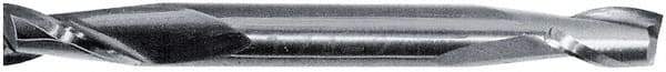SGS - 7/16", 9/16" LOC, 7/16" Shank Diam, 2-3/4" OAL, 2 Flute, Solid Carbide Square End Mill - Double End, Uncoated, Spiral Flute, 30° Helix, Centercutting, Right Hand Cut, Right Hand Flute, Series 15 - USA Tool & Supply
