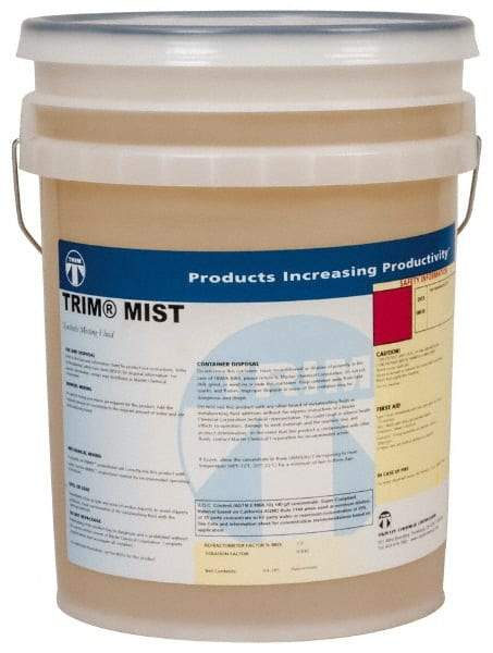 Master Fluid Solutions - Trim Mist, 5 Gal Pail Cutting & Grinding Fluid - Synthetic, For Milling - USA Tool & Supply