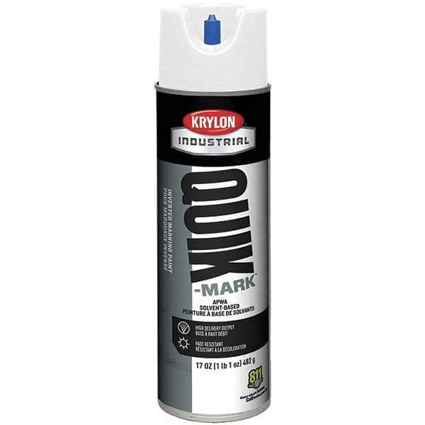 Krylon - 20 fl oz White Marking Paint - 50 to 60 Sq Ft Coverage, Solvent-Based Formula - USA Tool & Supply