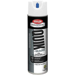 Krylon - 20 fl oz White Marking Paint - 50 to 60 Sq Ft Coverage, Solvent-Based Formula - USA Tool & Supply
