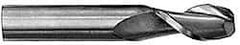 Hertel - 7/16" Diam, 1" LOC, 2 Flute Solid Carbide Ball End Mill - AlTiN Finish, Single End, 2-3/4" OAL, 7/16" Shank Diam - USA Tool & Supply