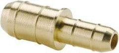 Parker - 11/64 x 3/8" Tube ID, Metal Barbed Union Tube Reducer - Brass, 1/4 x 1/2" Tube OD - USA Tool & Supply