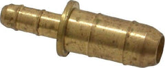 Parker - 3/32 x 11/64" Tube ID, Metal Barbed Union Tube Reducer - Brass, 1/4 x 5/32" Tube OD - USA Tool & Supply