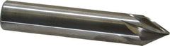 Made in USA - 3/8" Shank Diam, 7 Flute 60° Solid Carbide Countersink - Bright Finish, 2" OAL, Right Hand Cut - USA Tool & Supply