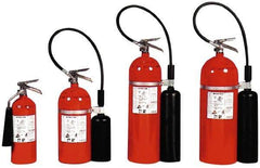 Kidde - 20 Lb, 10-B:C Rated, Carbon Dioxide Fire Extinguisher - 8" Diam x 26" High, 850 psi, 8' Discharge in 17 sec, Rechargeable, Aluminum Cylinder - USA Tool & Supply