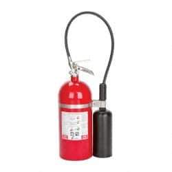 Kidde - 10 Lb, 10-B:C Rated, Carbon Dioxide Fire Extinguisher - 6.87" Diam x 19.37" High, 850 psi, 8' Discharge in 10 sec, Rechargeable, Aluminum Cylinder - USA Tool & Supply