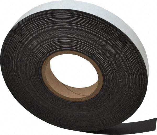 Mag-Mate - 100' Long x 1" Wide x 1/32" Thick Flexible Magnetic Strip - 8 Lb Max Pull Force, 4 Linear Ft/Lb Magnetic Pull Force, Adhesive Back - USA Tool & Supply