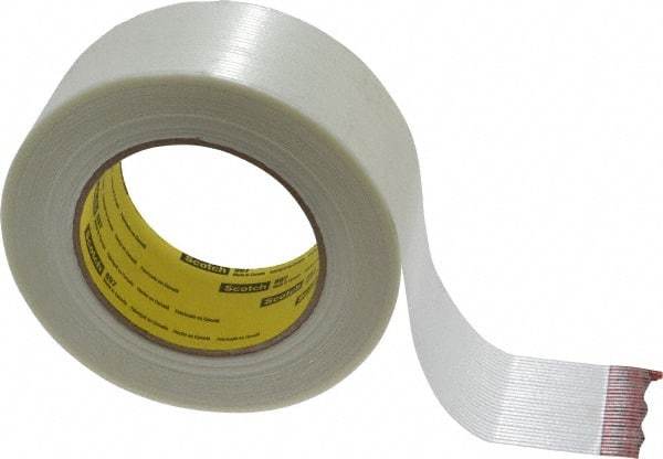 3M - 2" x 60 Yd Clear Rubber Adhesive Packaging Tape - Polypropylene Film Backing, 6 mil Thick, 170 Lb Tensile Strength, Series 897 - USA Tool & Supply