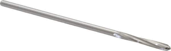 Alvord Polk - 1/8" High Speed Steel 4 Flute Chucking Reamer - Spiral Flute, 0.119" Straight Shank, 7/8" Flute Length, 3-1/2" OAL - USA Tool & Supply