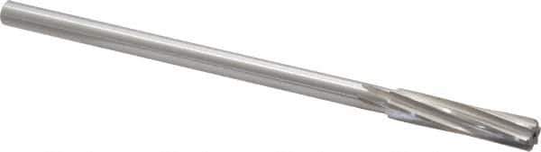 Alvord Polk - 3/8" High Speed Steel 6 Flute Chucking Reamer - Spiral Flute, 0.3105" Straight Shank, 1-3/4" Flute Length, 7" OAL - USA Tool & Supply